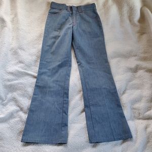 Lockprest Vtg 1970's Boot Cut Jeans with Red Stitching, 27" waist, NWOT